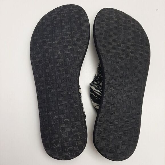 SANUK / Yoga Sling 2 Sandal Thong Black & White Tropical Print Sz 10 - Picture 13 of 14